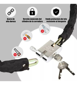Cadena Seguridad - Candado Cadena Para Motos Bicicleta 80cm