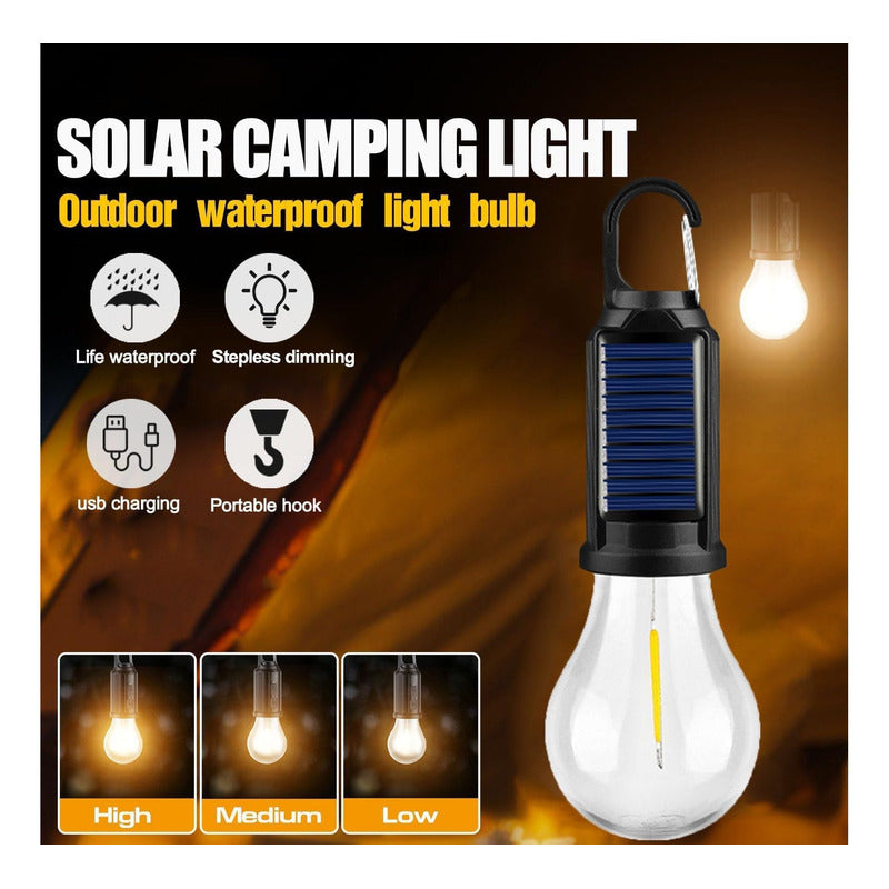 Pack X4 Ampolleta Solar / Recargable Usb Emergencia Portatil Cálida