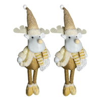 Pack 2 Monos Patas Largas Adorno Navidad Decoración Pascuero