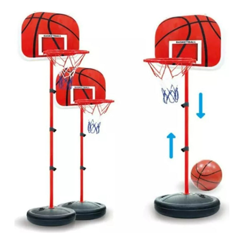 Torre Tablero Aro Basketball Malla Inflador+ Balón+ Inflador
