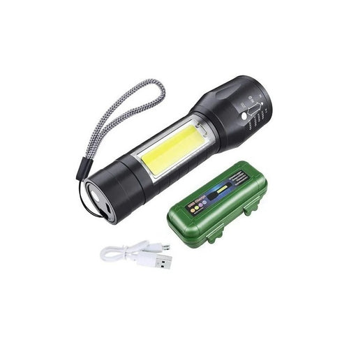 Linterna Tactica Recargable Larga Distancia Led Potente Usb Blanco