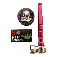 Set De Pipa Diseño Calavera + Moledor + Rejillas