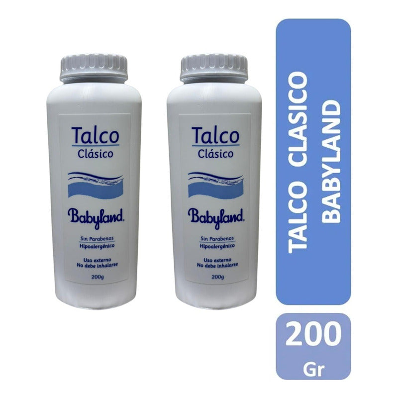X2 Talco Clásico Babyland Hipoalergénico Para Niños 200g