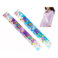 Pack Bandas Futura Mamá Y Papá Baby Shower Revelación Sexo