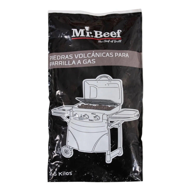 X2 Piedras Volcánica 2,5 Kg Parrilla A Gas Mr Beef Asado Bbq