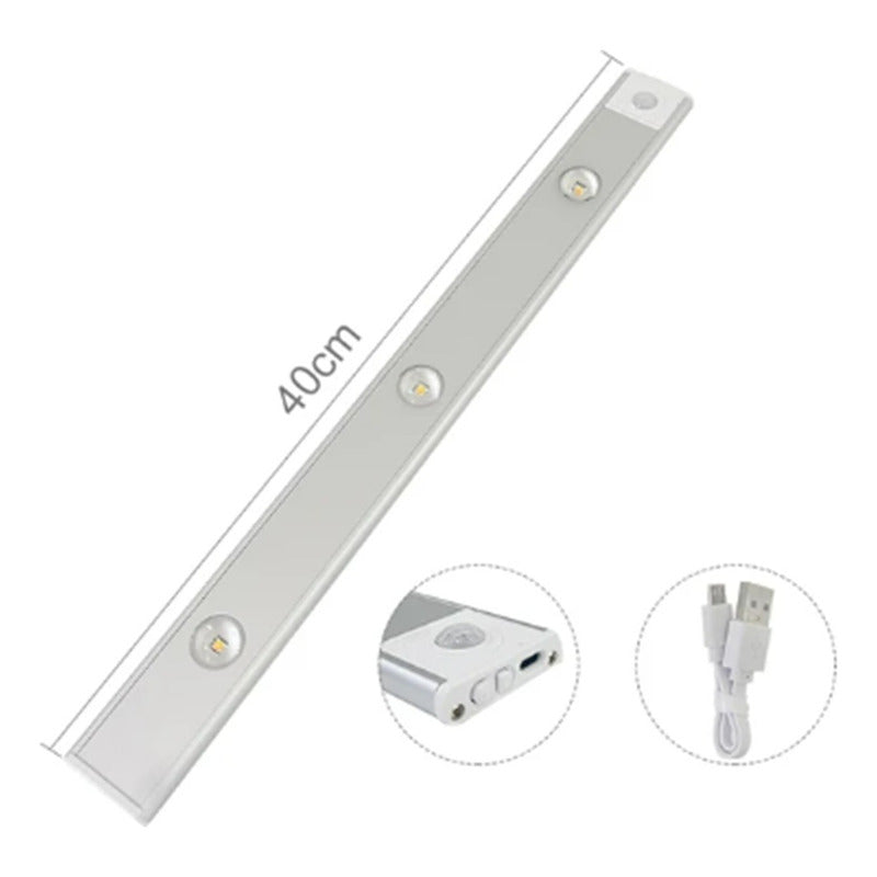 Pack 2 Luces Led Recargable Con Sensor De Movimiento 40cm Calido / Fria / Neutra