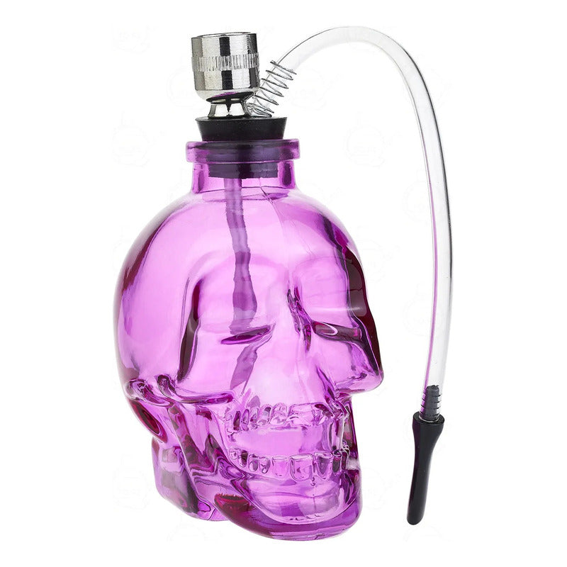 Mini Bong Pipa De Agua Calavera Mini Vidrio Pyrex Portatil