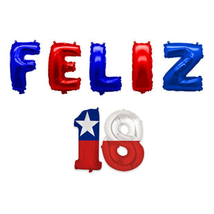 X2 Set Decoración Fiestas Patrias Chilena Guirnalda Cotillón Blanco/azul/rojo Feliz 18