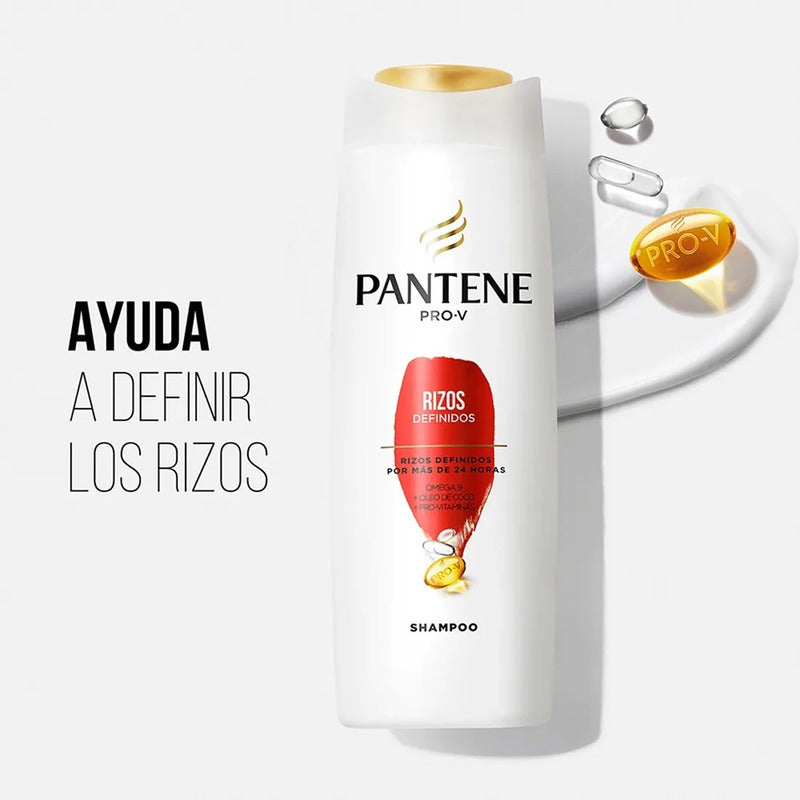 X2 Shampoo Pantene 400ml Rizos Definidos Omega 9 Oleo Coco