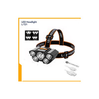 Linterna Led Minero Frontal 5 Led Impermeable Recargable Usb