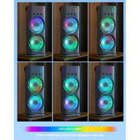 Ventilador Doble De Torre Humidificador Luz Led Enfriador