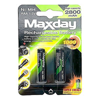 Pilas Recargables Aaa Maxday 2800mah Pack X2 Energía Durable