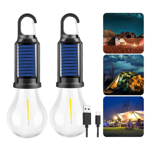 Pack X4 Ampolleta Solar / Recargable Usb Emergencia Portatil Cálida