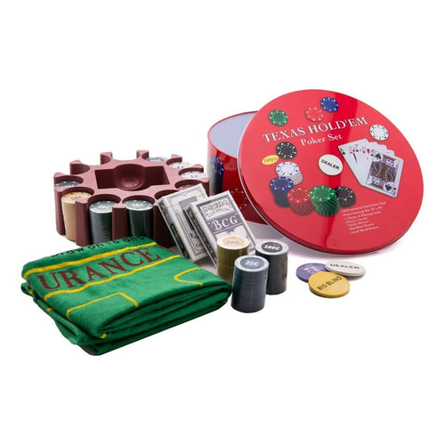 Set Juego Mesa Poker 240 Fichas Profesionales Paño Naipes Poker