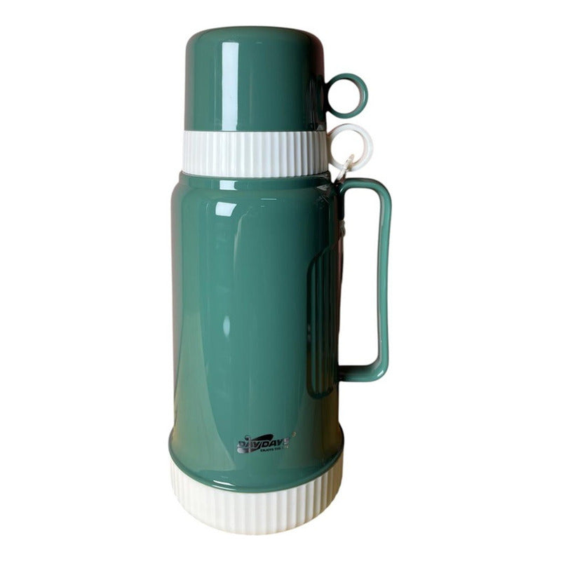 Termo Grande 1 Litro 2 Tazas Agua Caliente Fría Café Té