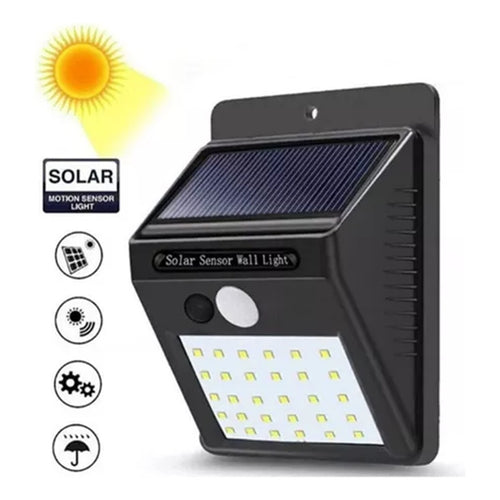 X4 Foco Exterior Luminaria Solar Led Lampara Farol Sensor Negro