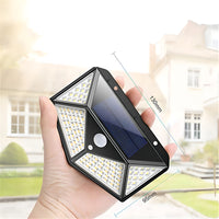Lámpara Solar De 100 Led Con Sensor De Jardín, Impermeable, Color Negro