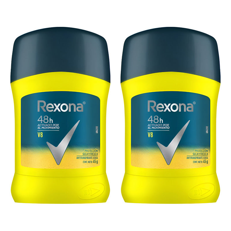 X2 Desodorante Barra Rexona Men Antitranspirante V8 50g Neutra