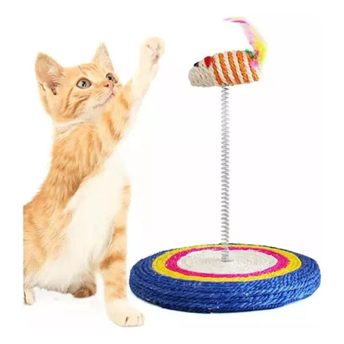 Rascador Gato Raton Torre Juguete Mini Rascador Con Porfiado Azar