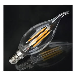 Ampolleta Led Vintage Vela 2 Watts E14 Filamento Luz Blanco Cálido