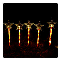 Set X5 Estacas Navidad Luces Navideñas Led Solar Decoración