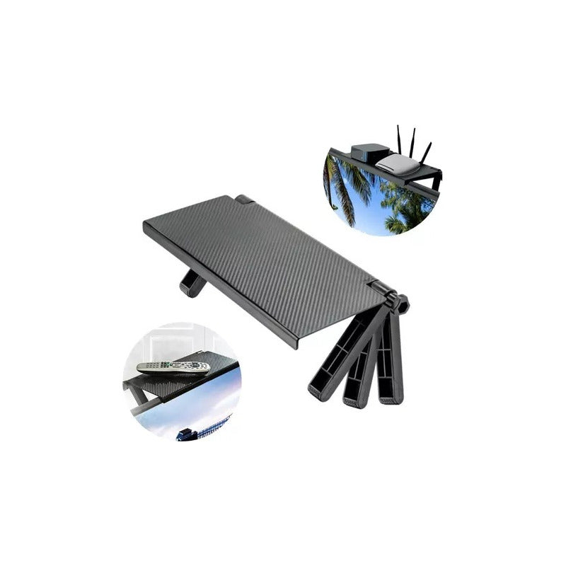 X4 Repisa Plegable Tv Monitor Control Remoto Soporte Router Negro