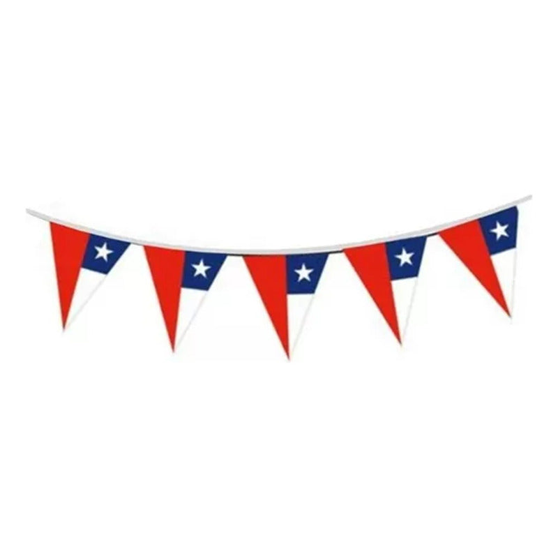 Pack X2 Banderines Guirnaldas Fiestas Patrias Chilenas 5m Rojo
