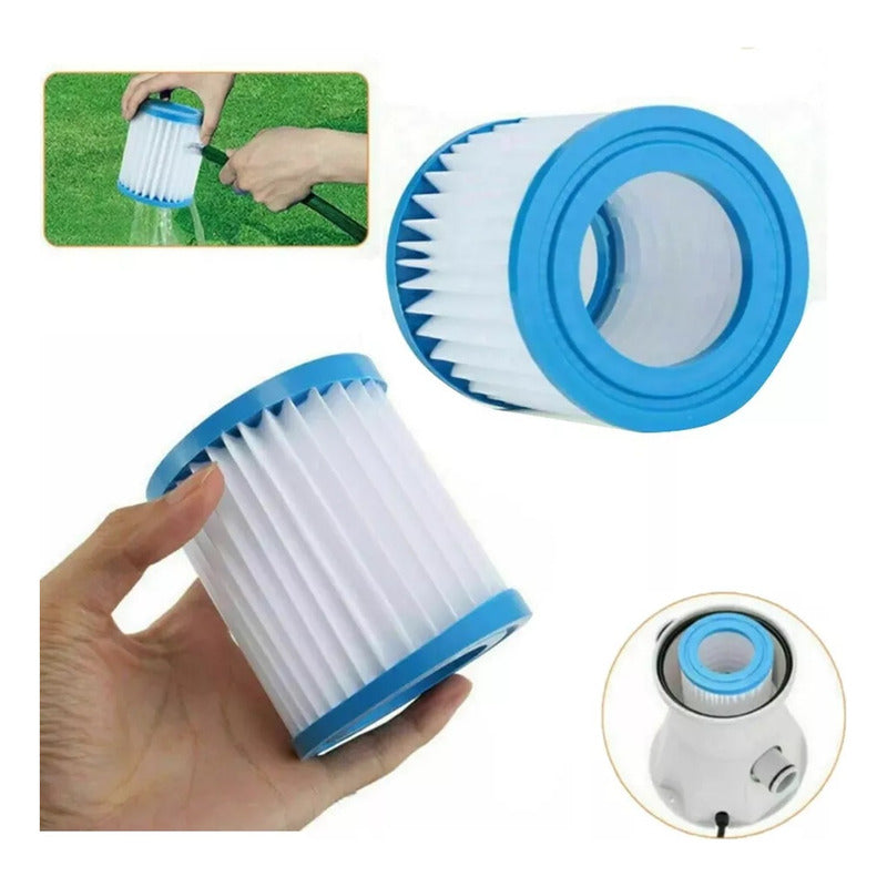 Set X2 Filtros Cartucho  Bestway Repuesto Filtro Bomba 9x8cm