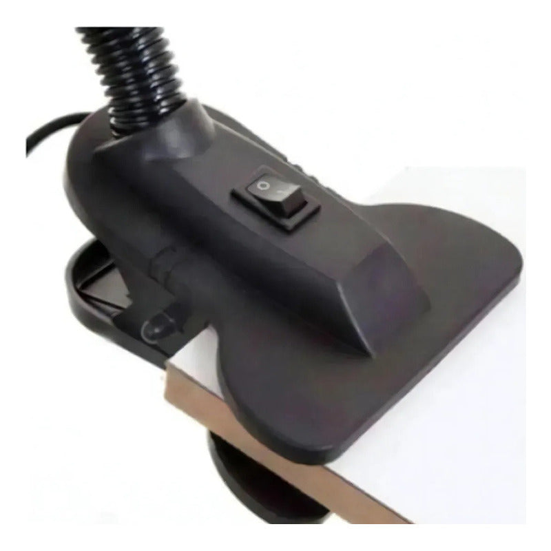 Lampara Velador De Mesa Con Pinza Escritorio Flexible Rojo Blanco