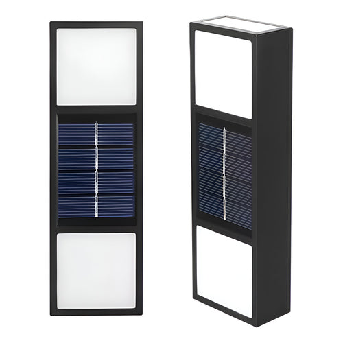 Pack 2 Aplique Foco Solar Exterior Aplique Led Bidireccional Negro