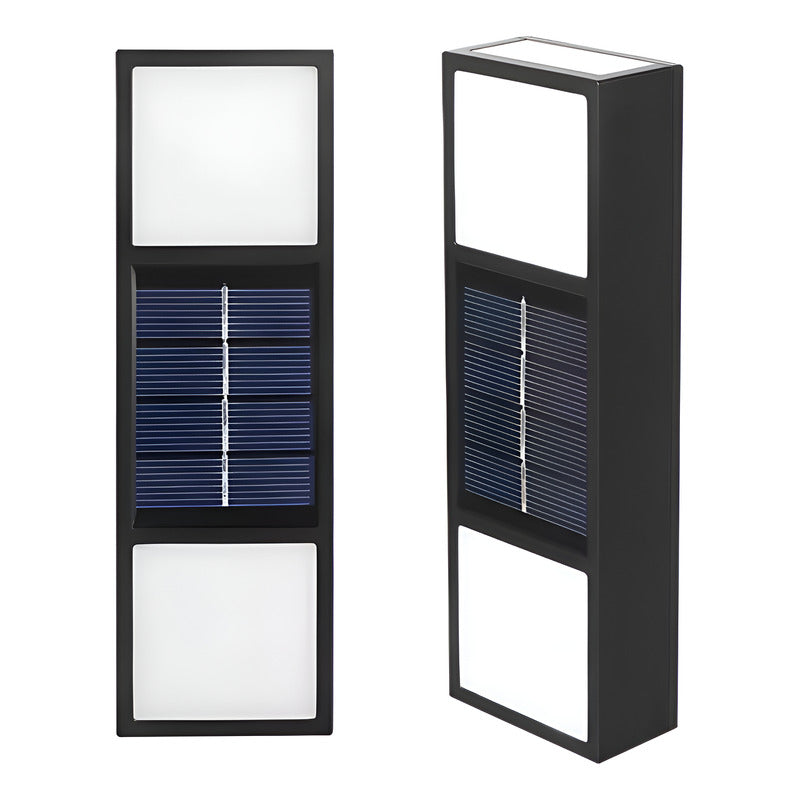 Pack 2 Aplique Foco Solar Exterior Aplique Led Bidireccional Negro