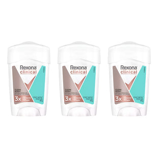 X3 Desodorante Crema Rexona Clinical Clean Scent 48g Women Clean Scent