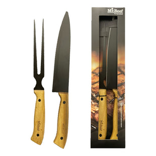 Set Parrillero De Lujo Para Asado Cuchillo + Tenedor Mr Beef