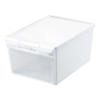Caja Organizadora Apilable Zapato Multiuso 12 L Reyplast Transparente / Blanco Lisa