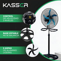 Pack X2 Ventilador 3 En 1 Industrial Kasser 5 Aspas 18p
