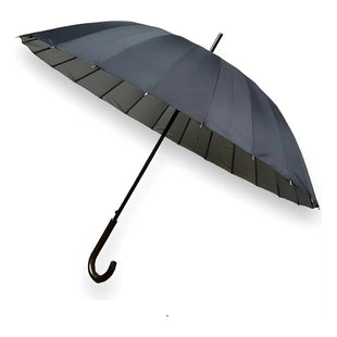 X2 Paraguas Automatico Mango Curvo 24 Varillas Resistestente