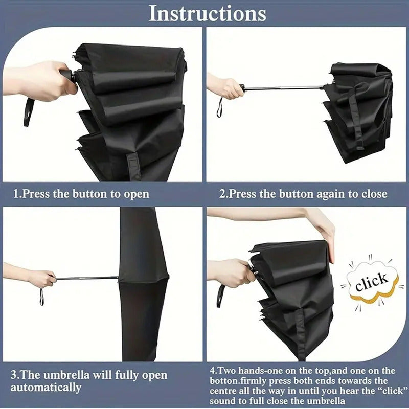 X2 Paraguas Uv Retractil Manual Sombrilla Bolsillo Portatil