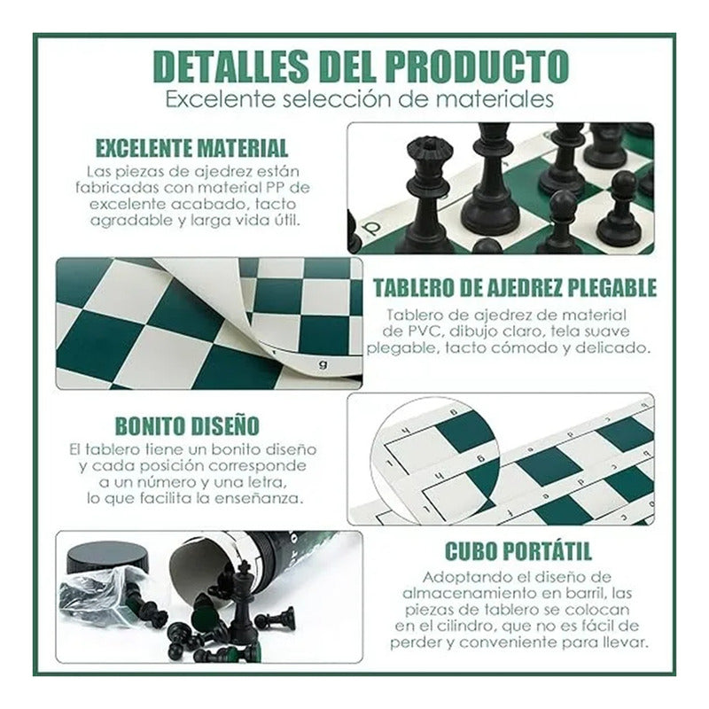 Tablero Ajedrez Calidad Profesional Enrollable Grande Ajedre