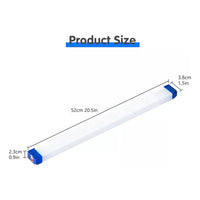Pack 2 Barra De Luz 52cm Recargable 60w Escalera Tope Cocina Azul