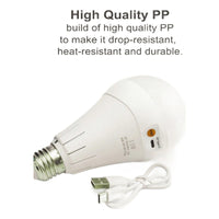 X3 Ampolleta De Emergencia Led E27 Luz 15w Recargable Usb Blanco Frío