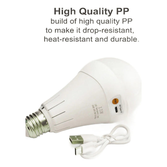 Ampolleta De Emergencia Led E27 Luz Foco 15w Recargable Usb