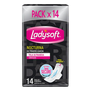 Toallas Higiénicas Nocturna Ladysoft Ultradelgada 14unid