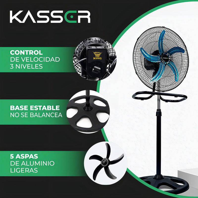 Ventilador 3 En 1 Industrial Kasser 5 Aspas 18 Pulgadas