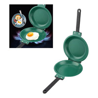 X2 Sartén Cerámica Antiadherente Doble Cara Sartén Plegable Verde