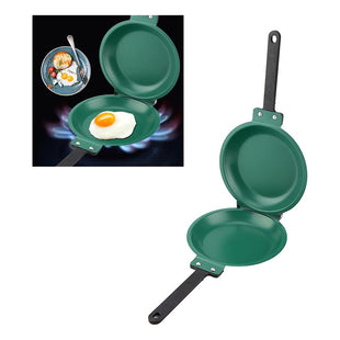 X2 Sartén Cerámica Antiadherente Doble Cara Sartén Plegable Verde