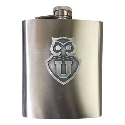 Petaca Equipo Futbol Univ U De Chile Acero Inoxidable 500 Ml Plateado