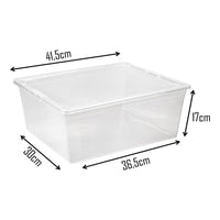 X2 Caja Organizadora Apilable Reyplast Modubox 19 L Con Tapa Transparente Lisa