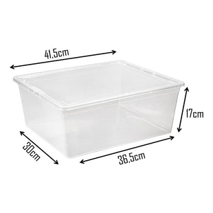 X2 Caja Organizadora Apilable Reyplast Modubox 19 L Con Tapa Transparente Lisa