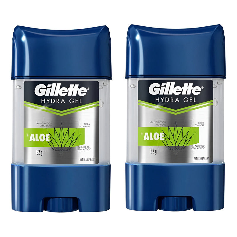 X2 Desodorante Gillette Gel Hidratación Con Aloe 82g Aloe Vera