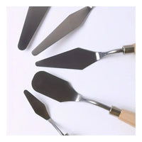 Set 5 Espatulas Mezcladoras Paletas Para Mezcla Pintura Madera